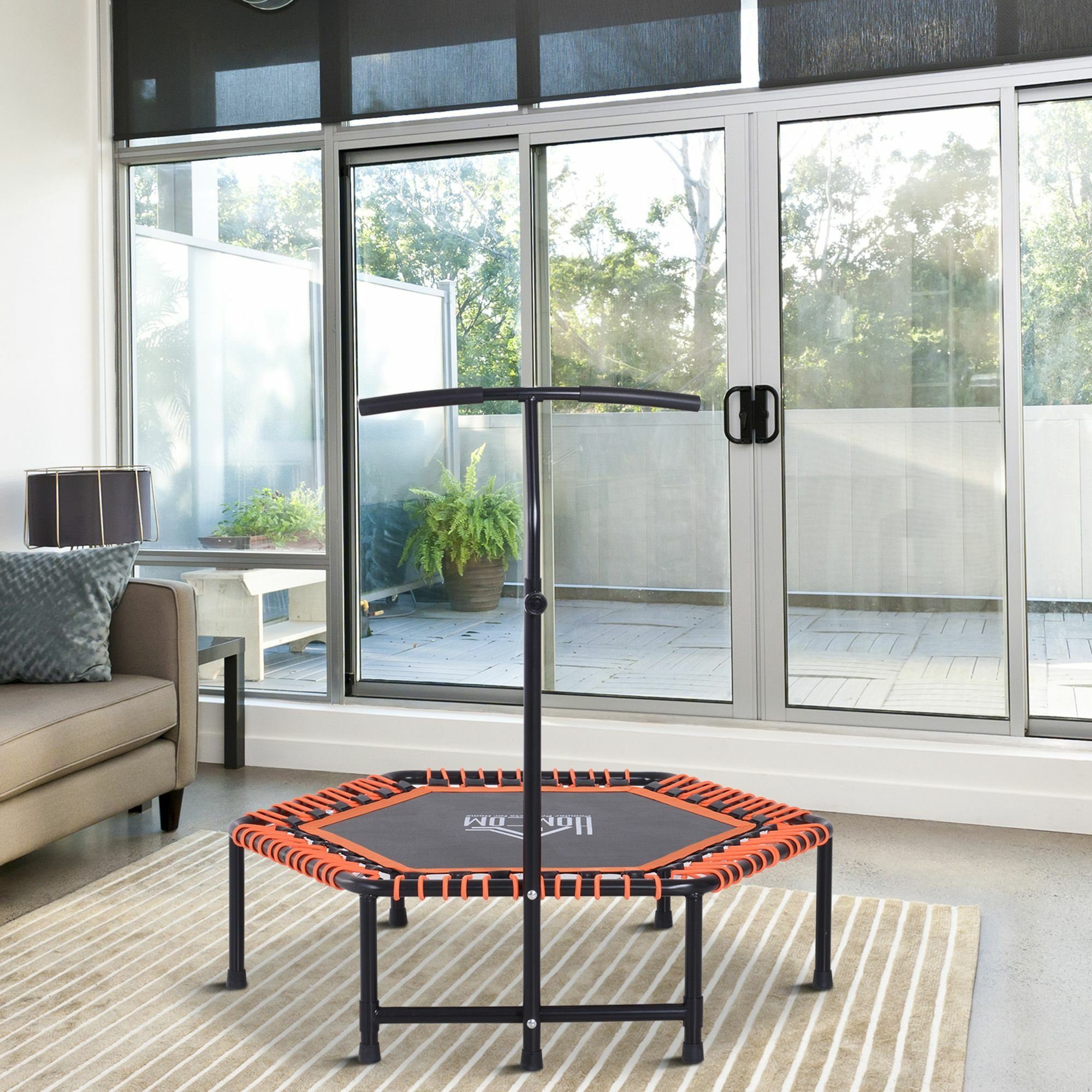 HOMCOM Fitnesstrampolin Fitness-Trampolin mit Haltegriff
