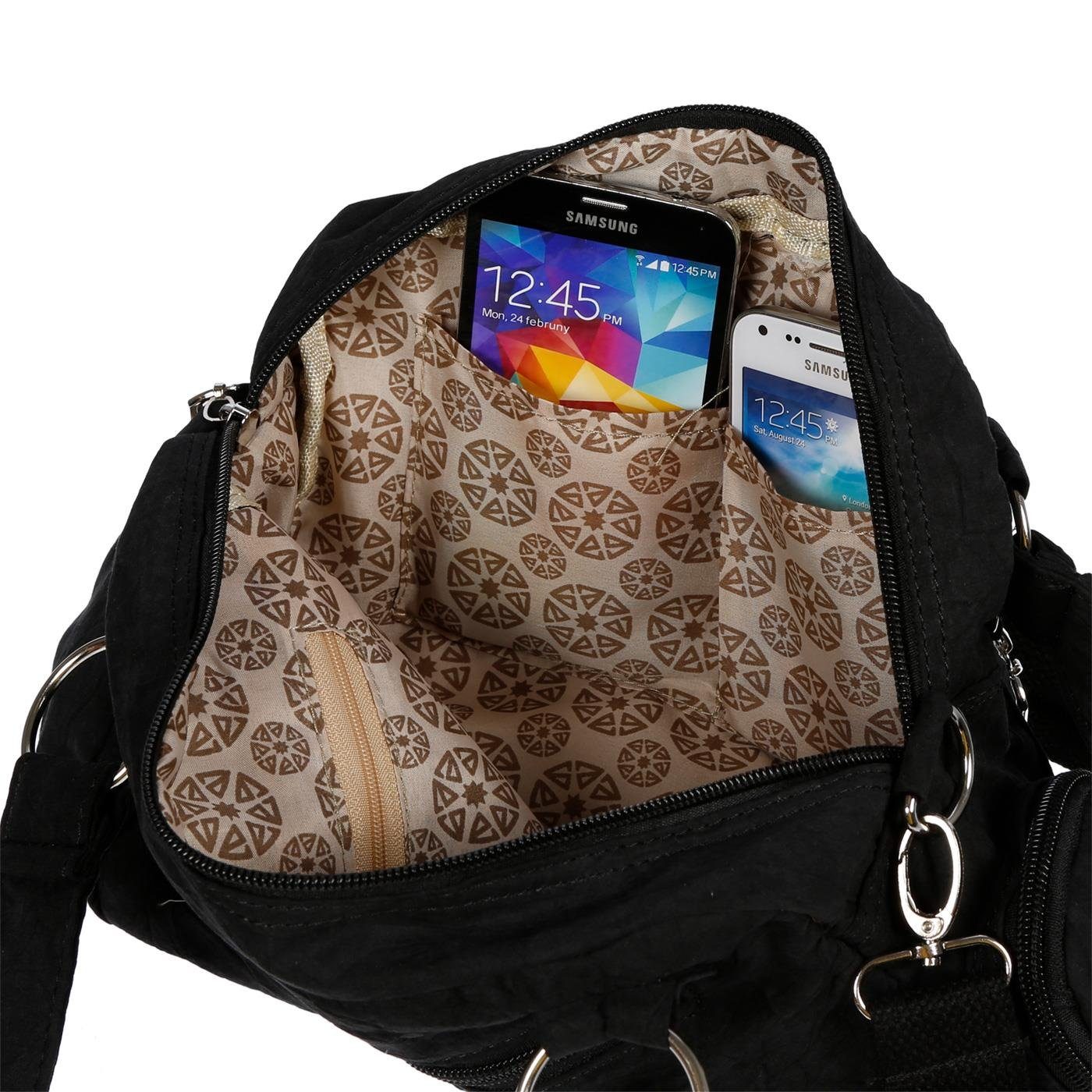 Christian Wippermann Henkeltasche Damenhandtasche Schultertasche Tasche Umhängetasche, Canvas Shopper Crossover Bag
