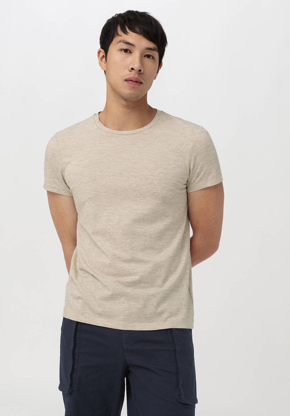 Kurzarmshirt aus Bio-Merinowolle mit Hanf und Bio-Baumwolle