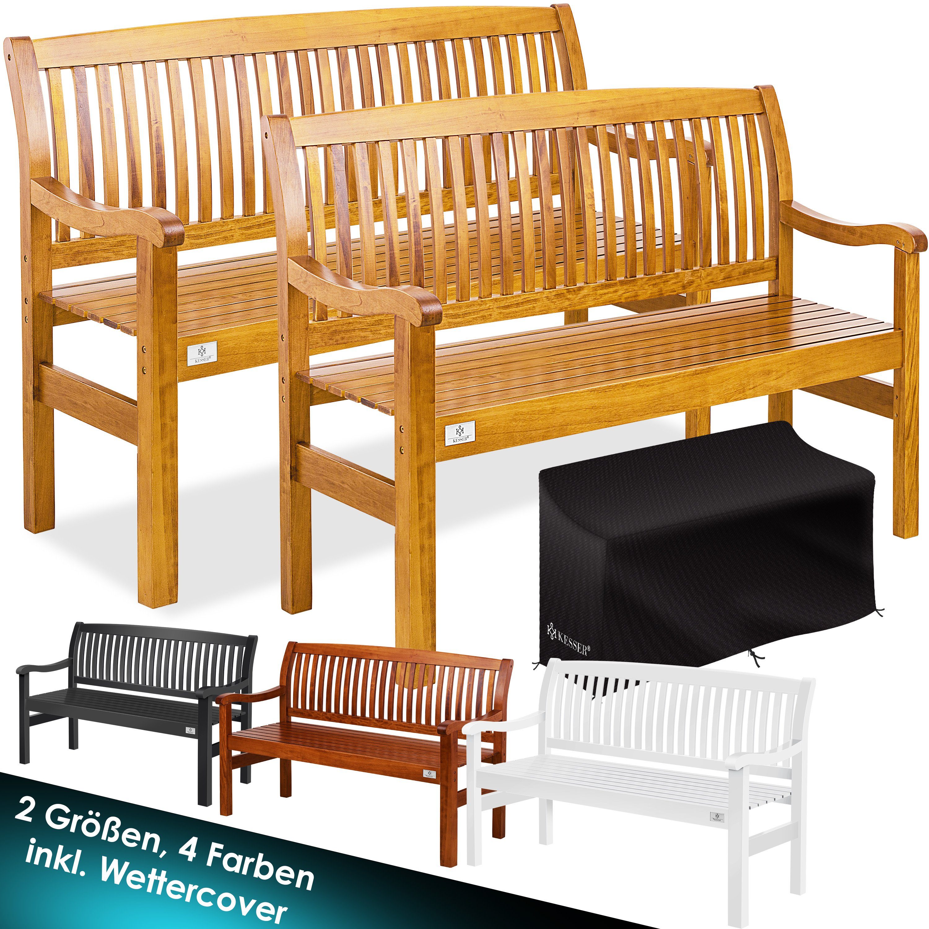 KESSER Gartenbank, Gartenbank Holz Holzbank wetterfest Parkbank Massivholz