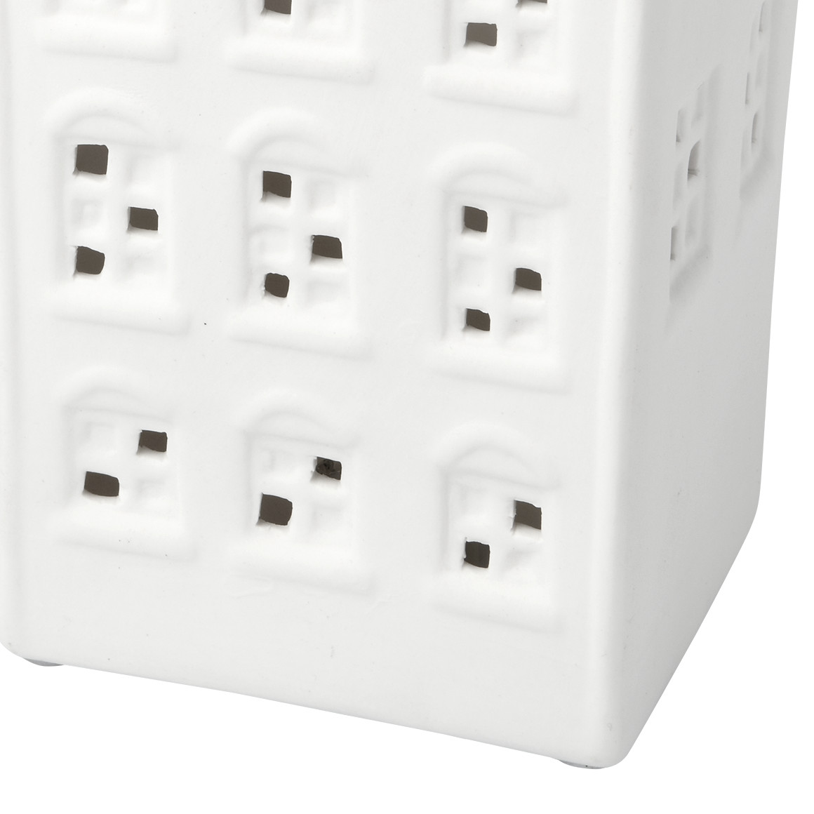 LED-Deko-Haus aus Porzellan weiss