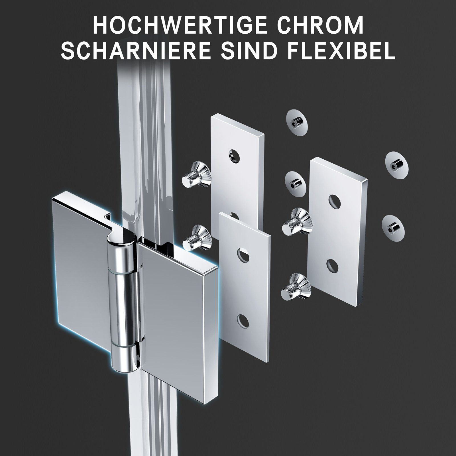 Boromal Badewannenaufsatz Duschtrennwand Badewanne Faltbar 120x140cm Duschwand Klappbar 2/ 3-tlg, (Klarglas /Teilsatiniert glas), Badewannenfaltwand Glaswand 6mm ESG Glas