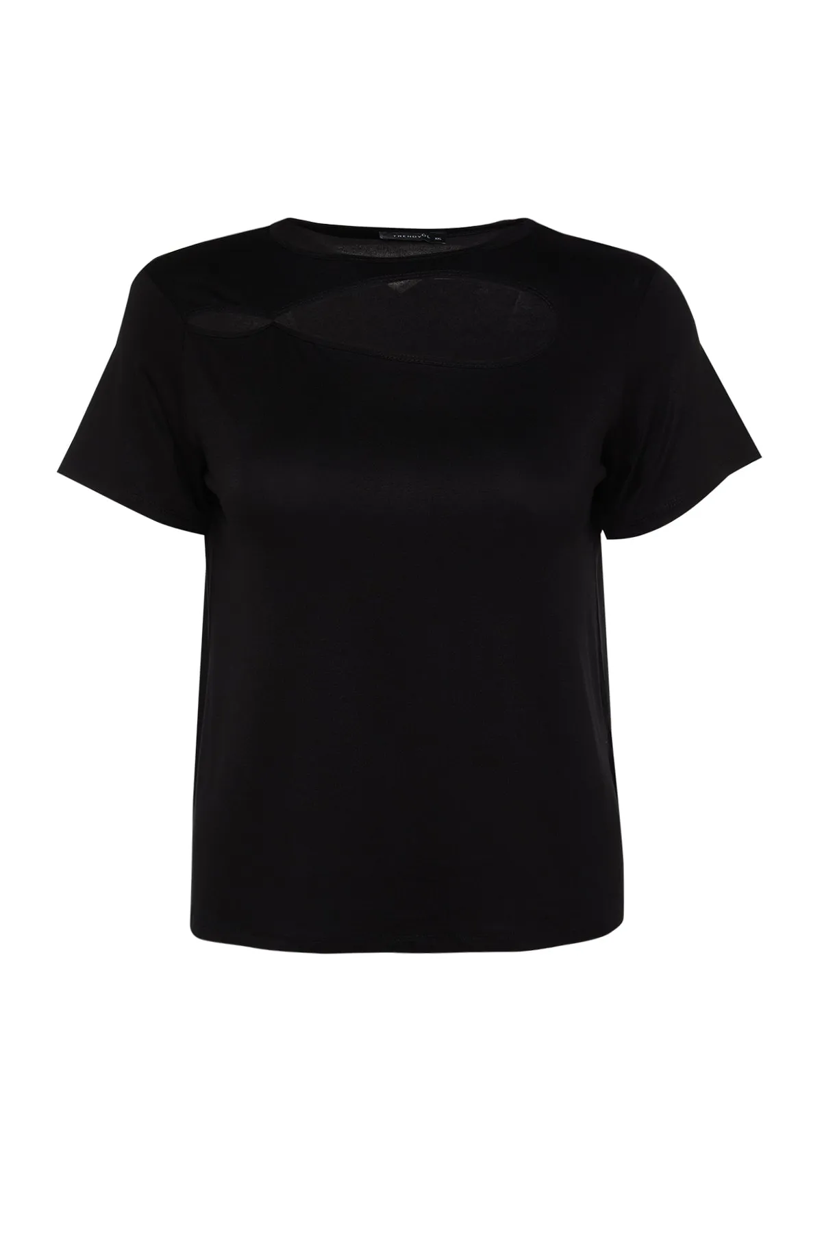 Trendyol Curve  Schwarze, detaillierte Strickbluse mit Ausschnitten TBSSS22AF0012