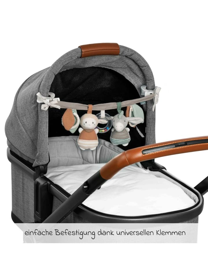 Fehn Kinderwagenkette mit Rassel & Quietsche - Esel & Schaf in grau,bunt günstig kaufen onesize