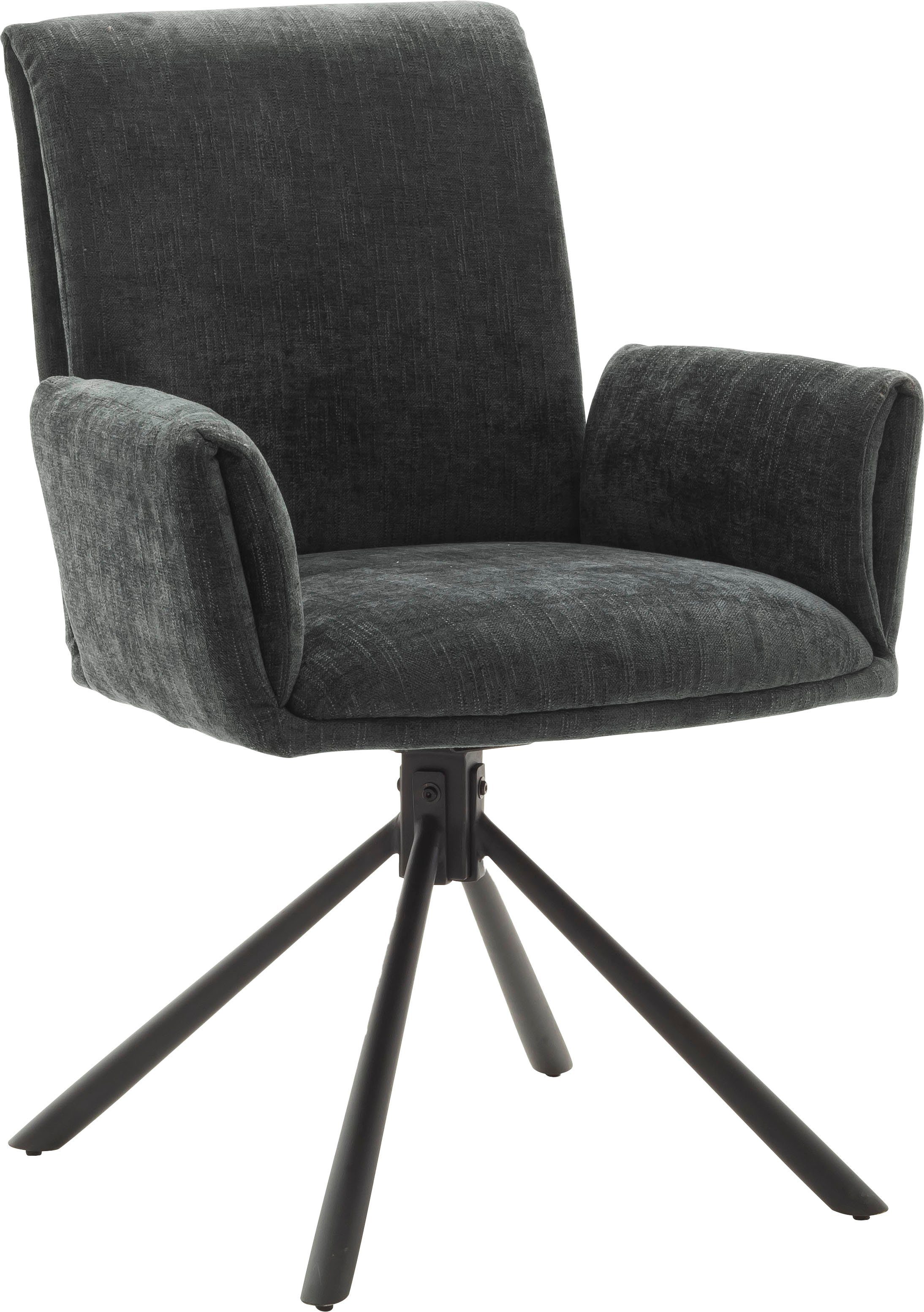 MCA furniture 4-Fußstuhl Boulder, 180°drehbar mit Nivellierung, Stoffbezug in Chenille Optik