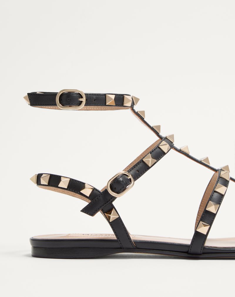Rockstud lav sandal i kalveskind med stropper