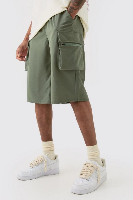 Tall lockere elastische Stretch Cargo-Shorts