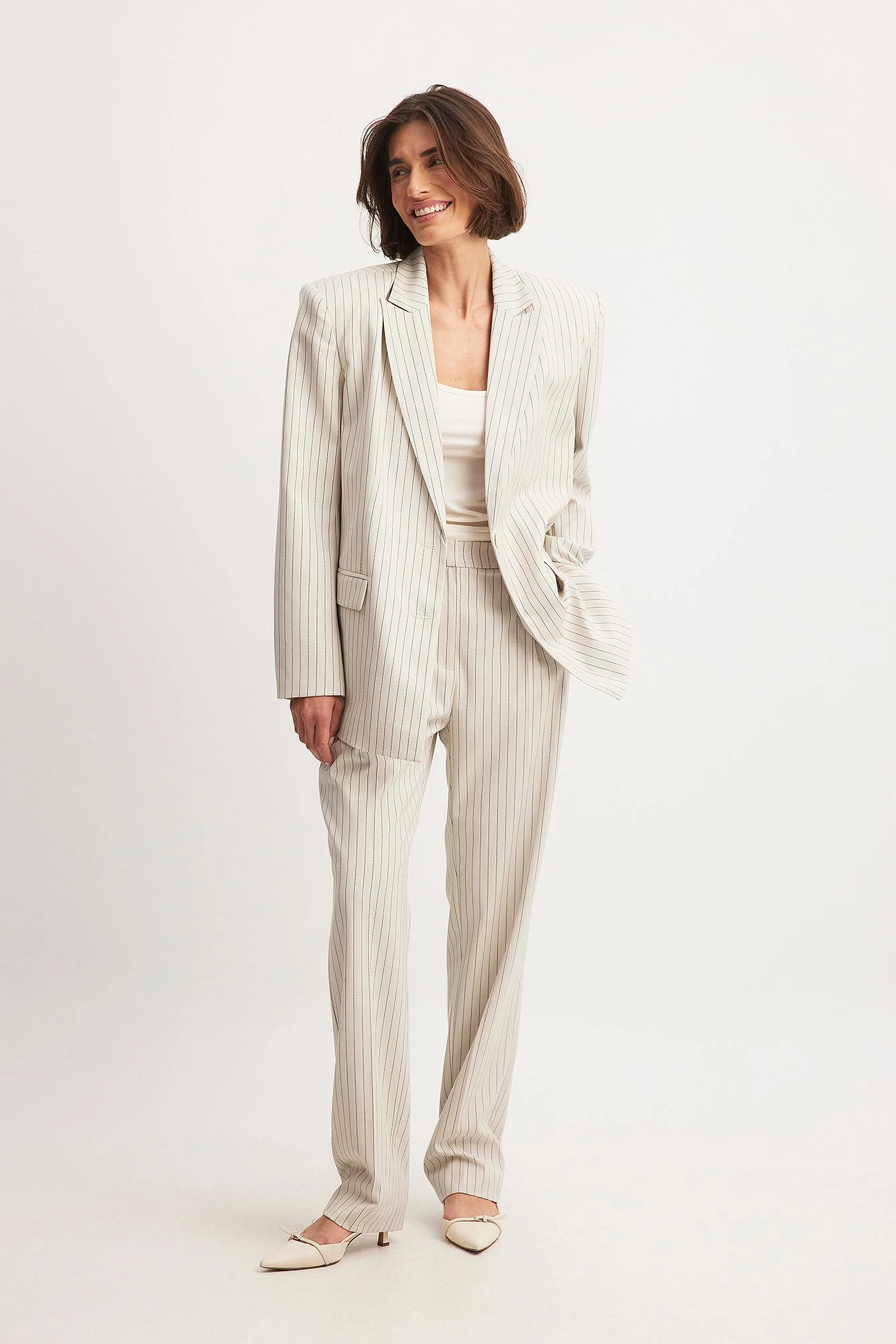 Pinstriped Suit Pants