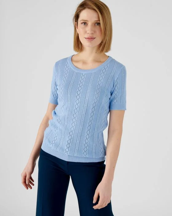 Pull ajouré manches courtes