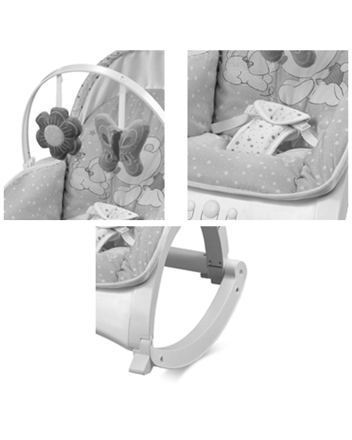 Babywippe ENJOY mit Vibration, Musik, verstellbare Rückenlehne Babywippen