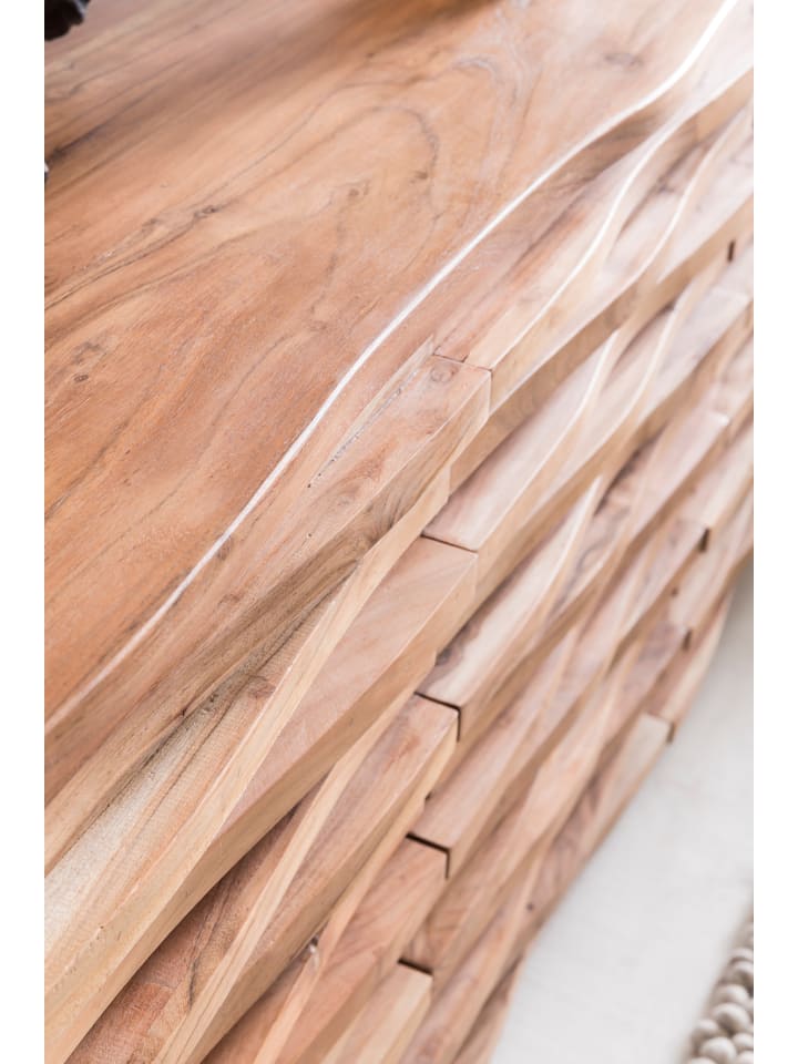 KADIMA DESIGN Sideboard 160 x 75 x 43 cm Massiv-Holz Natur Baumkante Anrichte günstig kaufen onesize