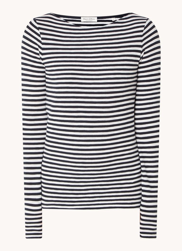 Marc O'Polo long-sleeved shirt with stripe print and boat neckline