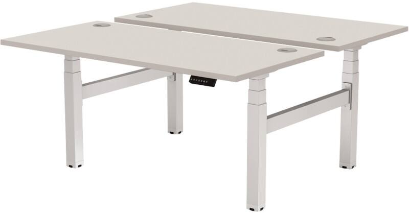 Fellowes Cambio Elektrisch Höhenverstellbar Höhenverstellbarer Schreibtisch Rechteckig Grau T-Fuß 1.699 (B) x 1.470 (T) x 1.305 (H) mm MDF (Mitteldichte Faserplatte), PVC (Polyvinylchlorid), Stahl