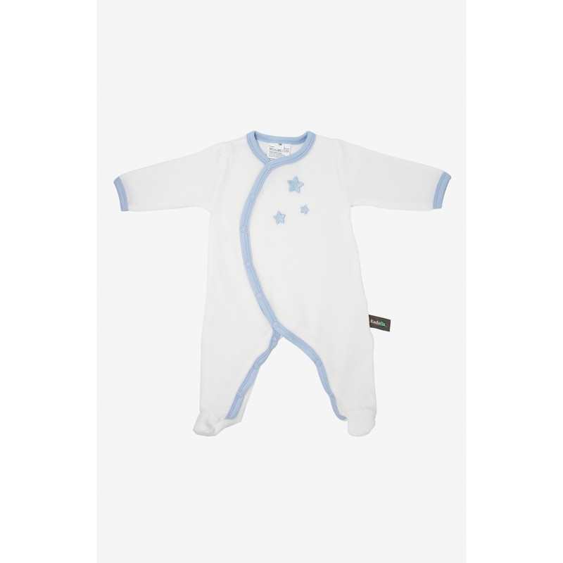 Pyjama bébé Coton Bio blanc motifs étoiles