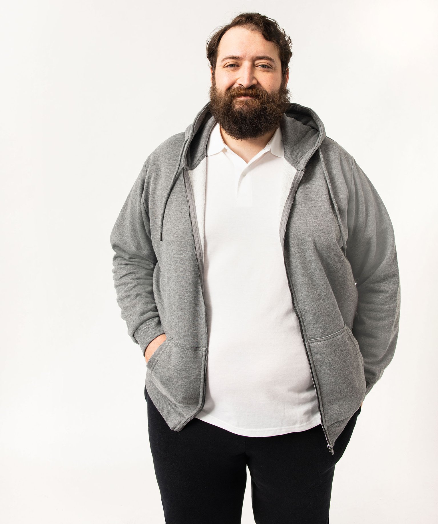 Sweat zippé à capuche homme gris | GEMO