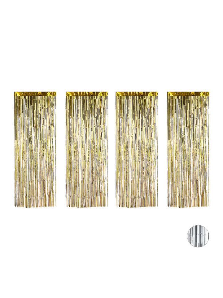 relaxdays 4x Partyvorhang in Gold - (B)100 x (H)250 cm günstig kaufen onesize
