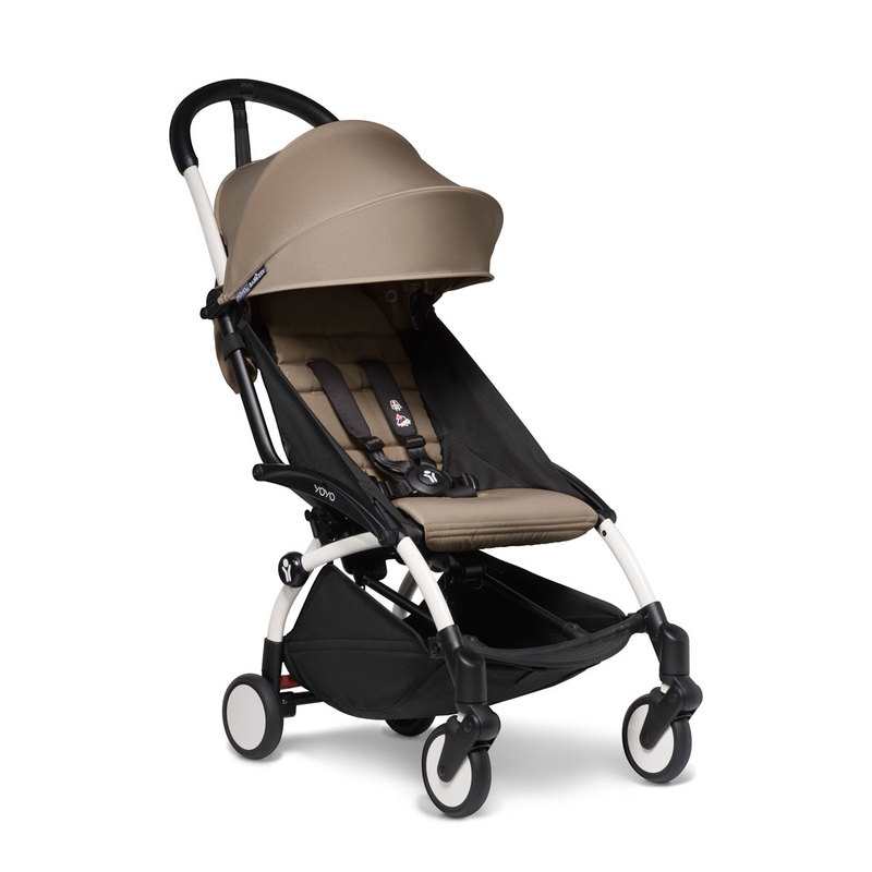 Poussette Yoyo2 4 roues châssis blanc assise 6+ taupe Babyzen