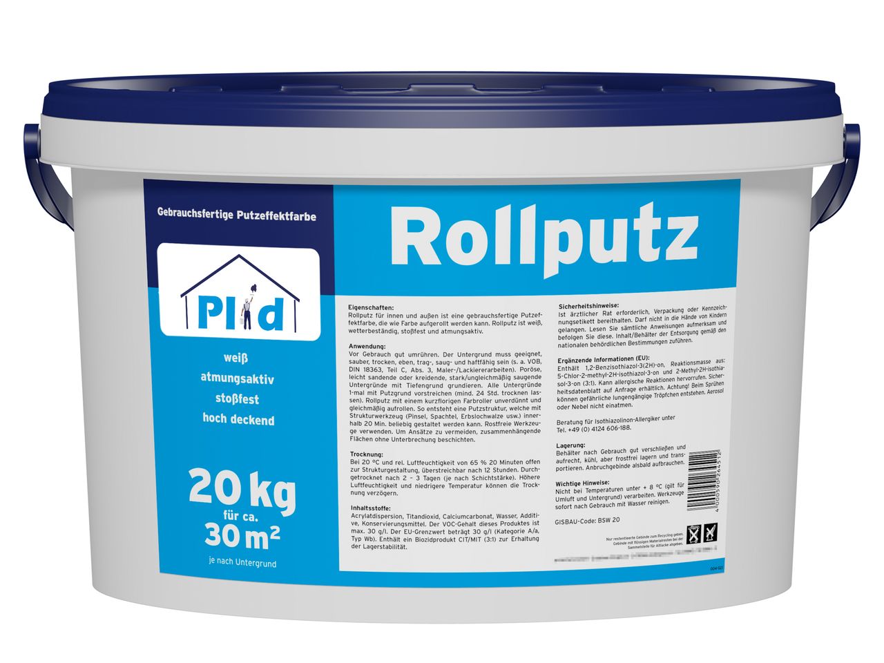 Plid Premium Rollputz Streichputz Dekorputz Strukturfarbe Weiß