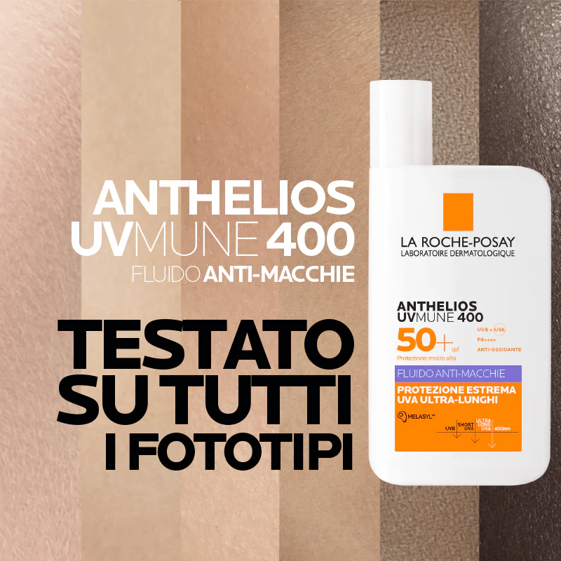 Anthelios UVMune 400 pretpūtīšu šķidrums SPF50+ - augstas aizsardzības sejas saules aizsargkrēms.