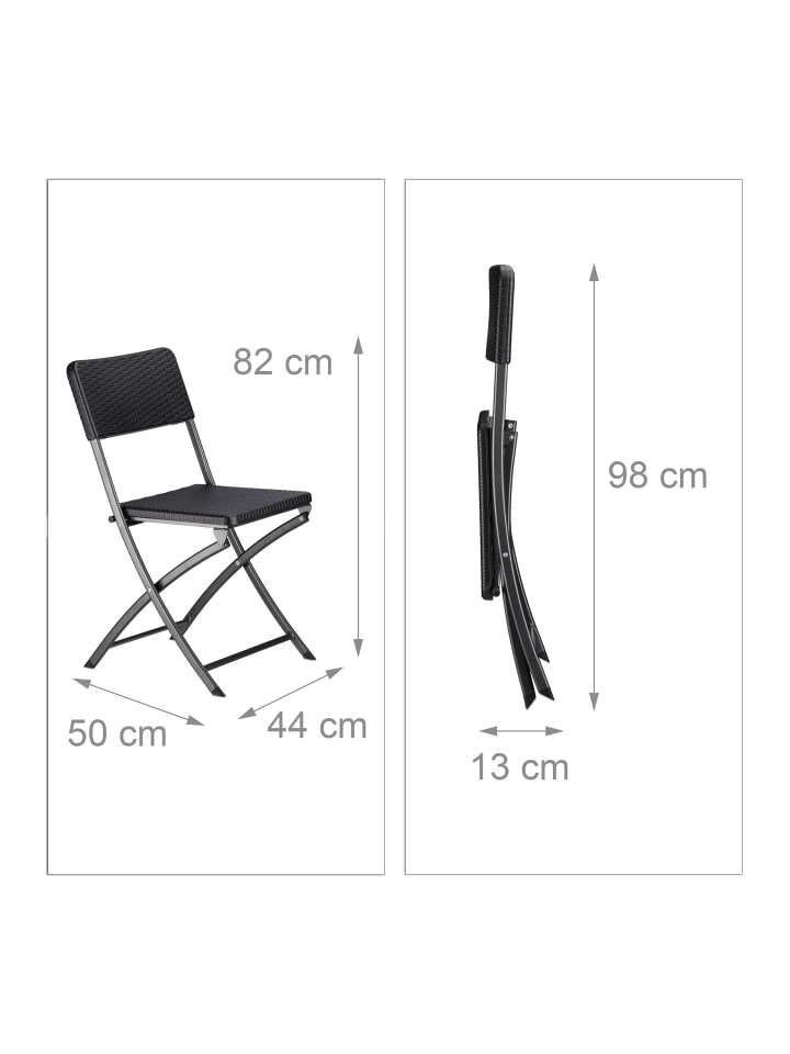 relaxdays 3 tlg. Gartenmöbel Set in Schwarz günstig kaufen onesize