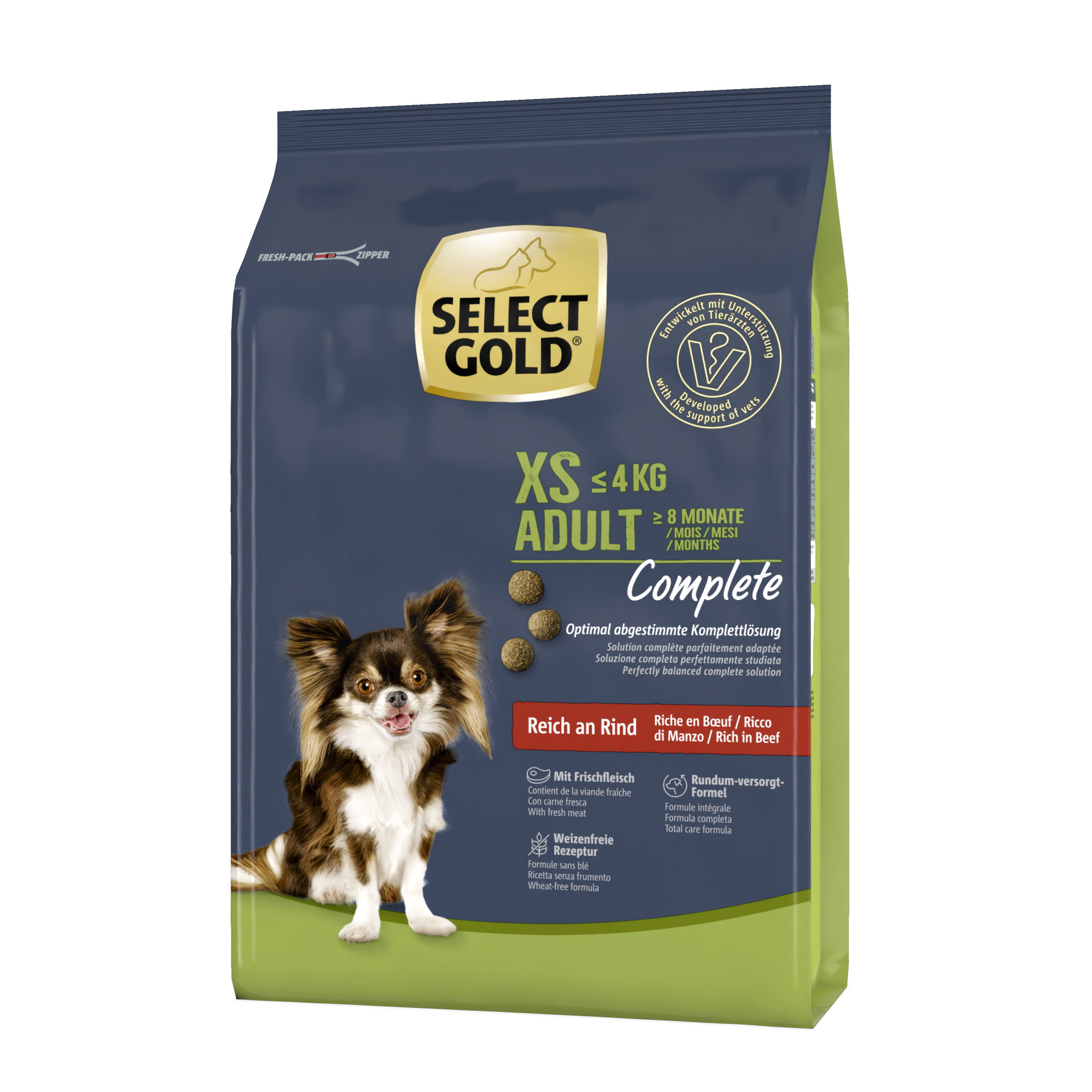 SELECT GOLD Hundetrockenfutter SELECT GOLD Complete XS Adult Rind 1 kg