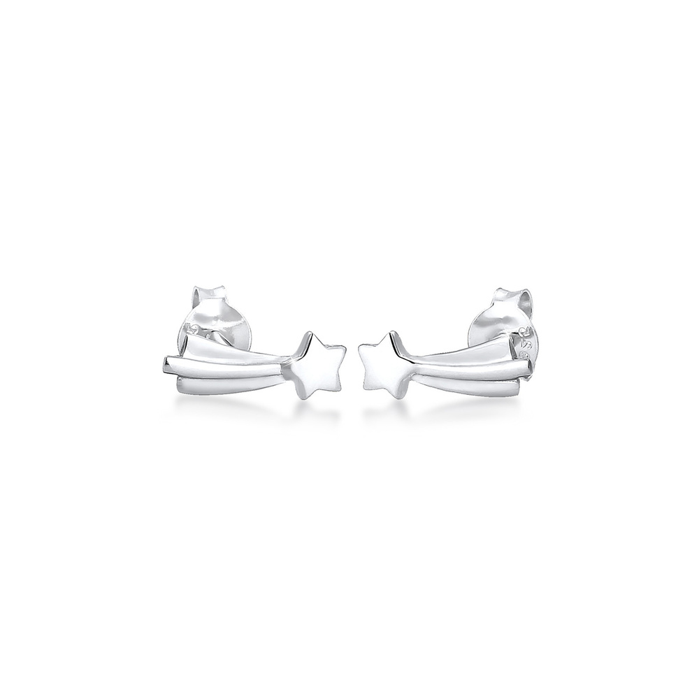 Elli Elli Boucles d'Oreilles Femme Étoile Filante 925 en Argent Sterling Boucles d'oreilles