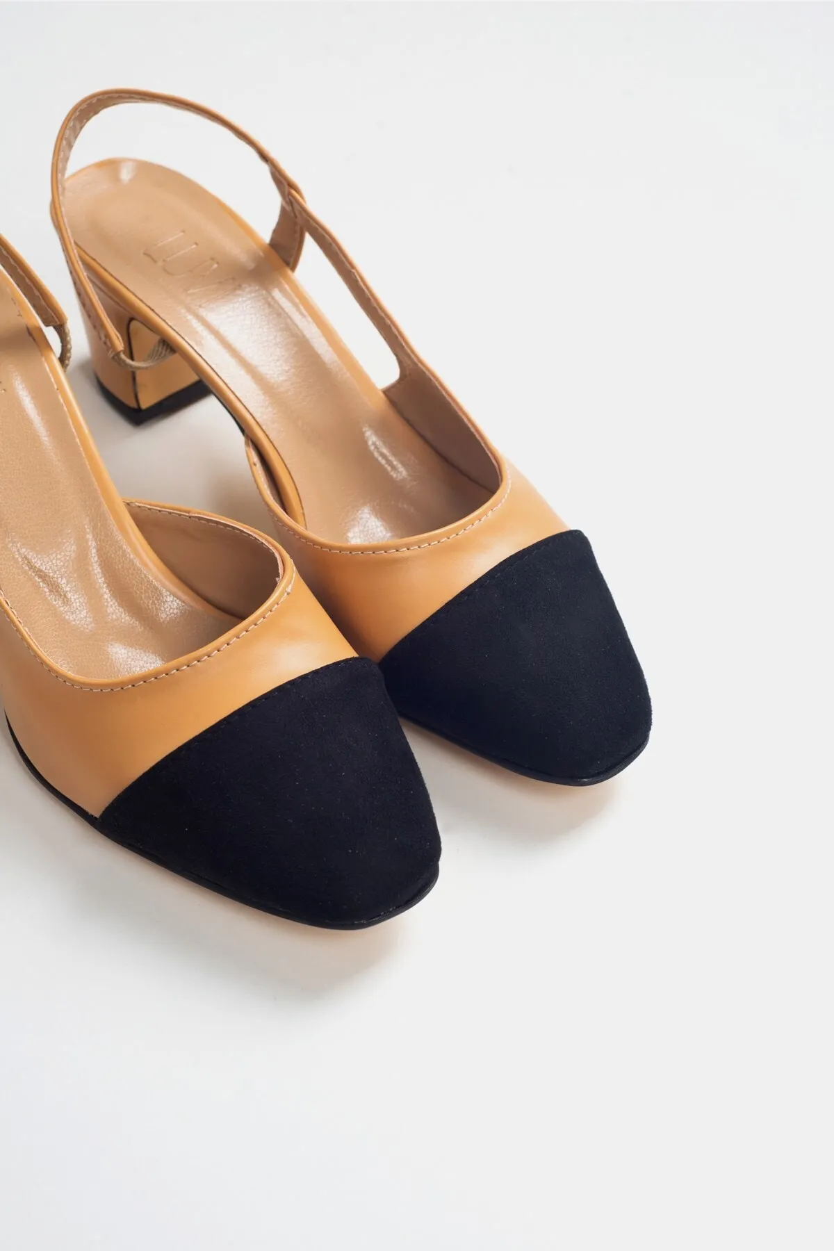 LuviShoes  Skin Skin Damen-Schuhe mit Absatz aus schwarzem Wildleder