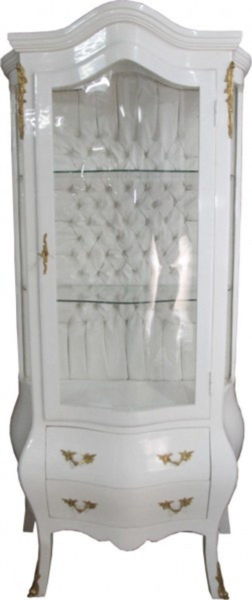 Casa Padrino Barschrank Baroque Showcase White / Gold - Baroque Furniture Glass Showcase