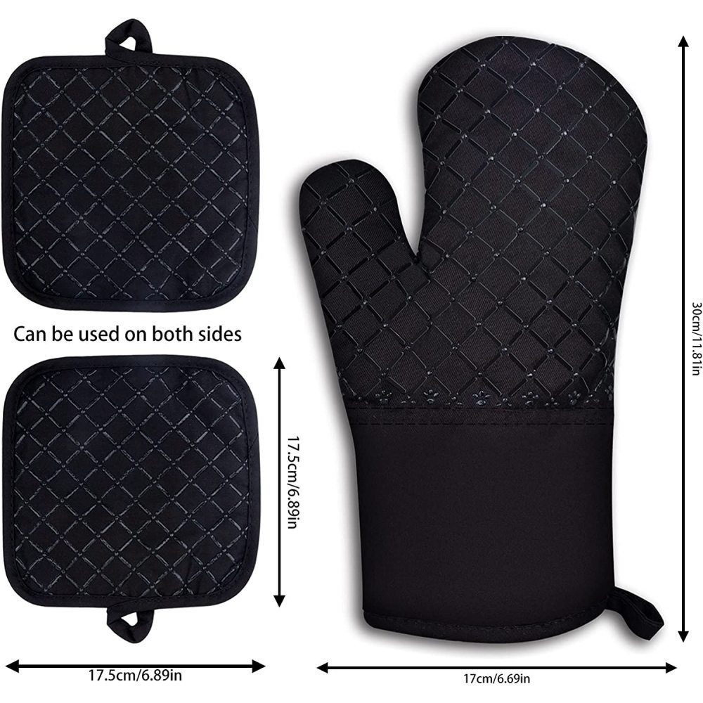 LENBEST Topflappen Backofenhandschuhe,Ofenhandschuhe Hitzebestaendig, (4-tlg)
