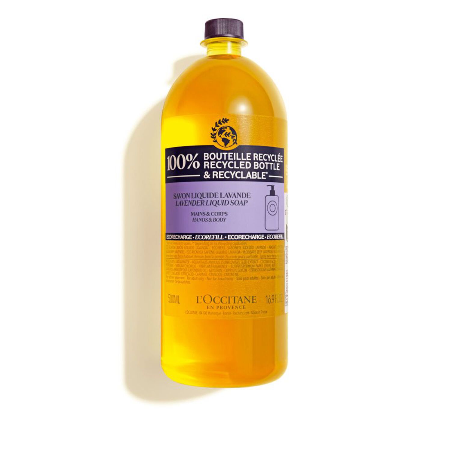 l'occitane Lavande Éco-Recharge Savon Liquide Mains & Corps 500 ml
