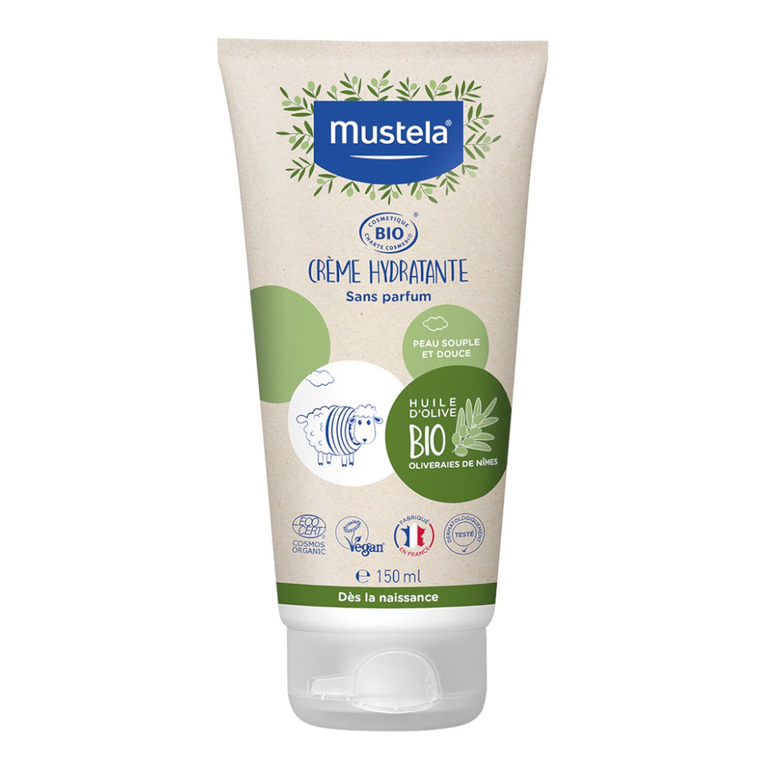 Mustela Crème Hydratante Bio Peau Souple & Douce Sans Parfum