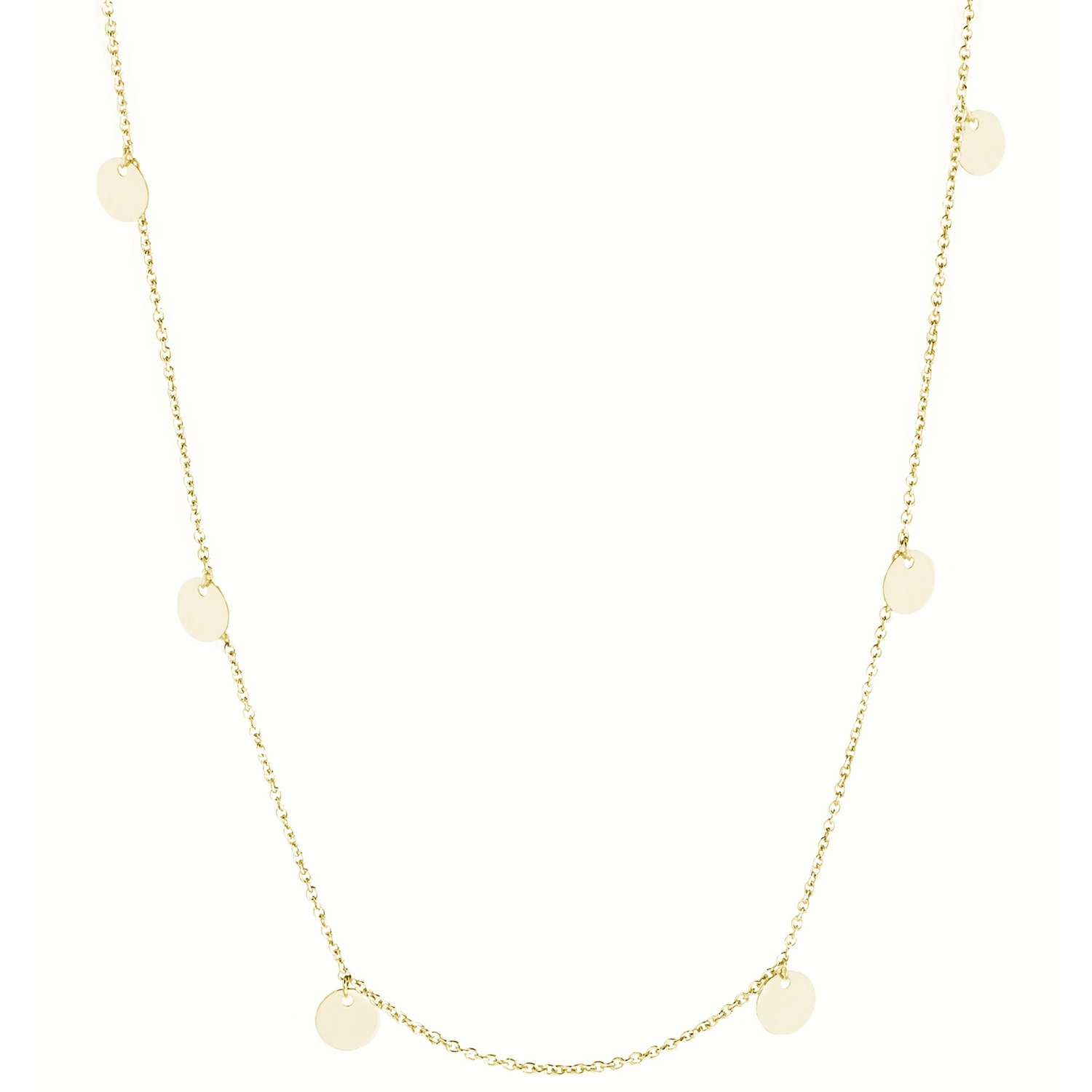 Collier mit Behang Plättchen. Gold 585