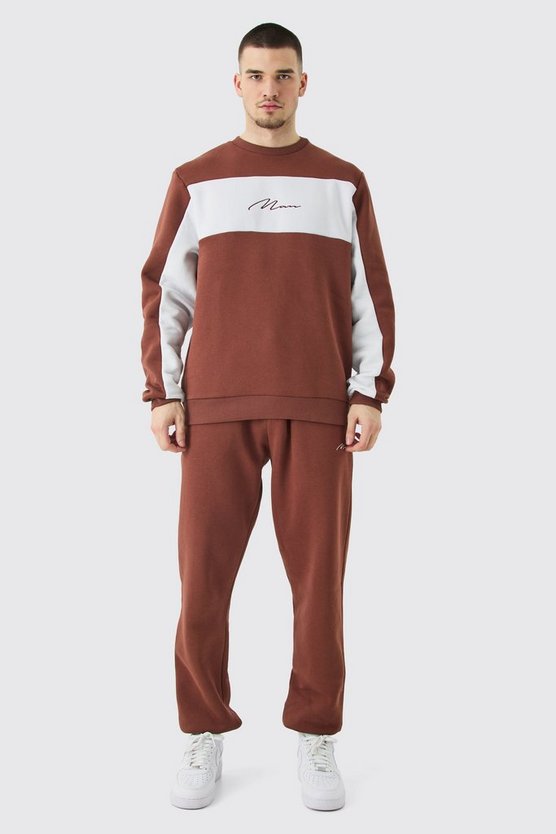 Tall Colorblock Man Sweatshirt-Trainingsanzug