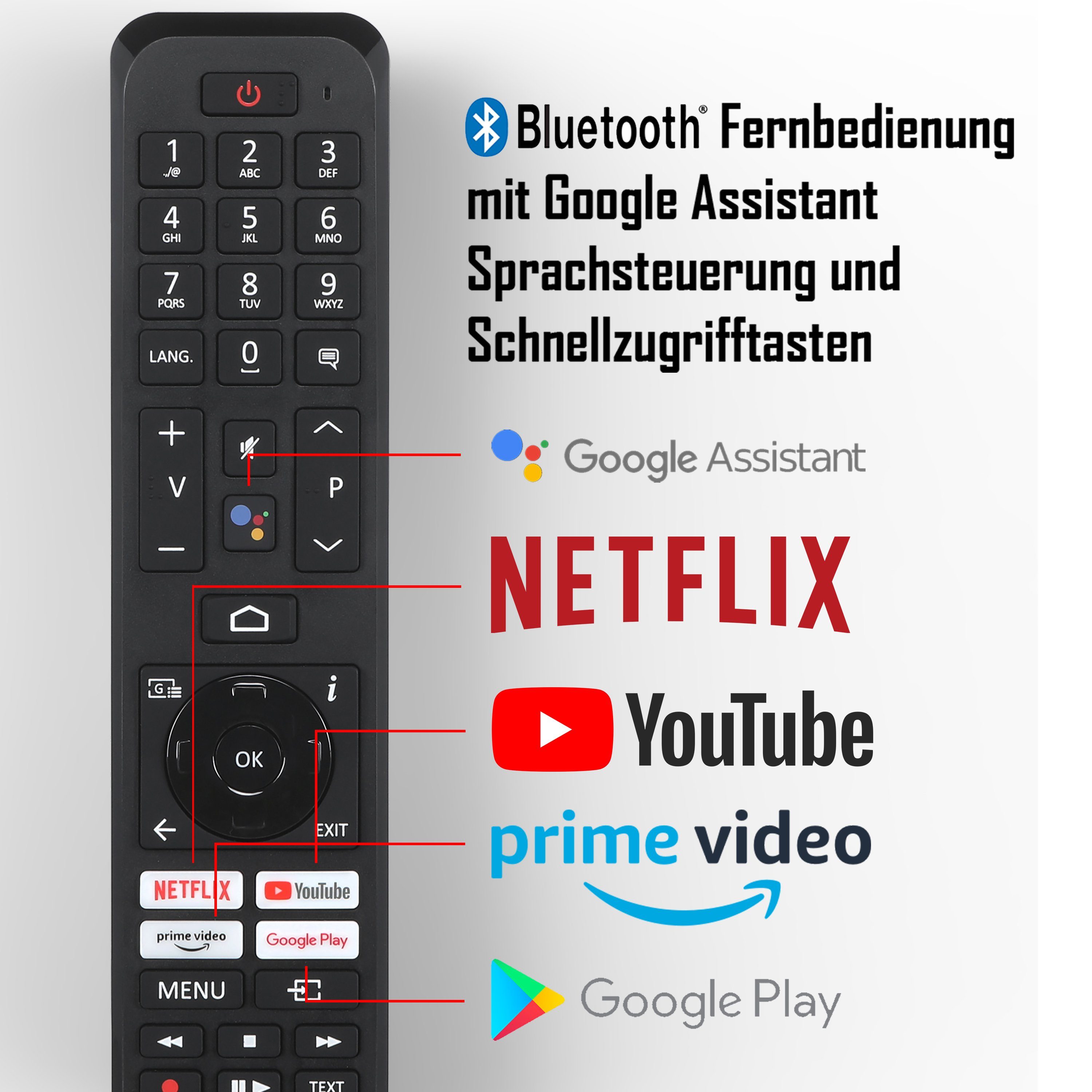 Telefunken XU43AN751S LCD-LED Fernseher (108 cm/43 Zoll, 4K Ultra HD, Android TV, HDR Dolby Vision, Triple-Tuner, Bluetooth, Dolby Atmos)