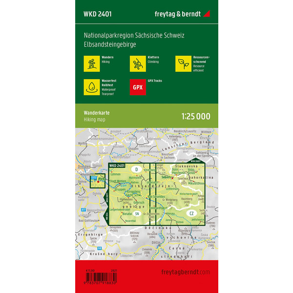NATIONALPARKREGION SÄCHSISCHE SCHWEIZ, WANDERKARTE 1:25.000 - Wanderkarte
