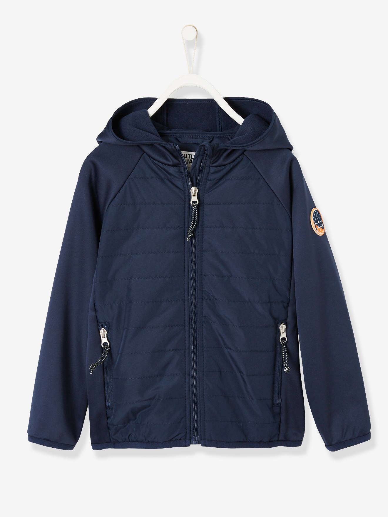 Blouson à capuche sport garçon encre
