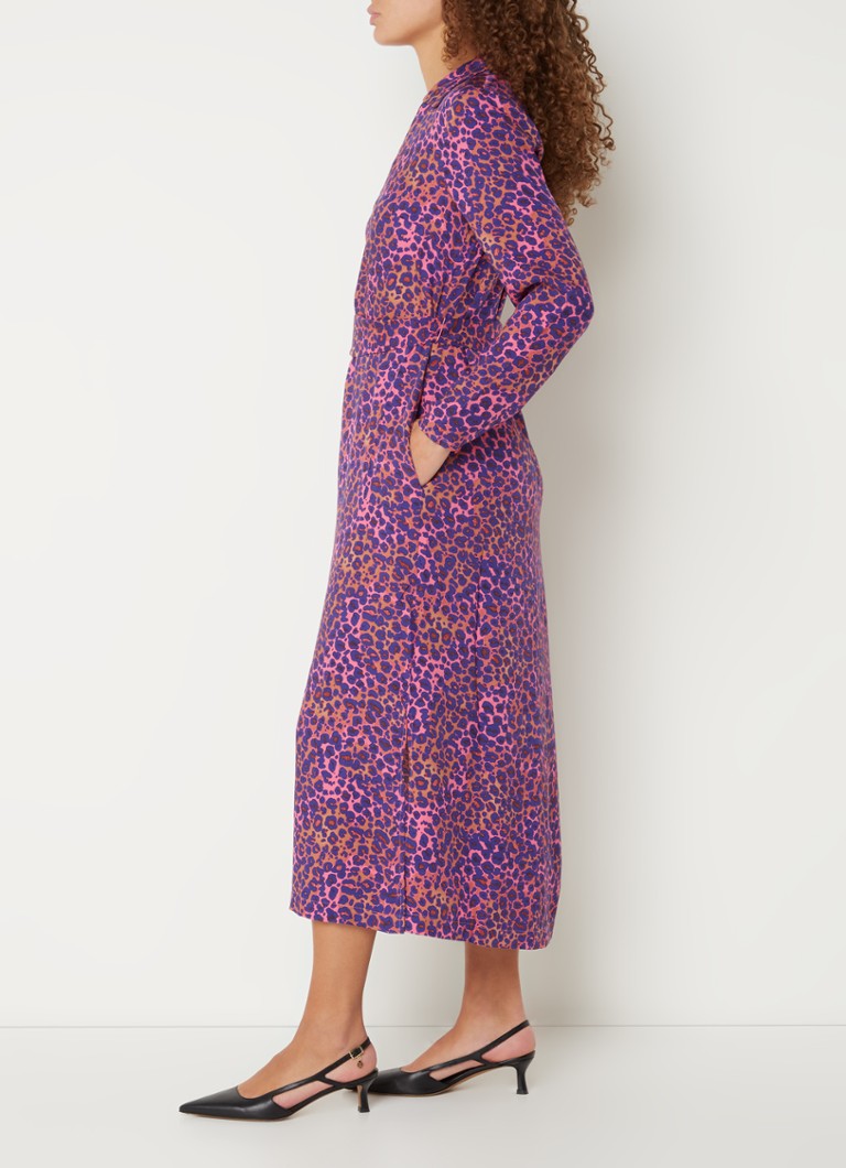 Abito midi Whistles con stampa leopardata e tasche laterali