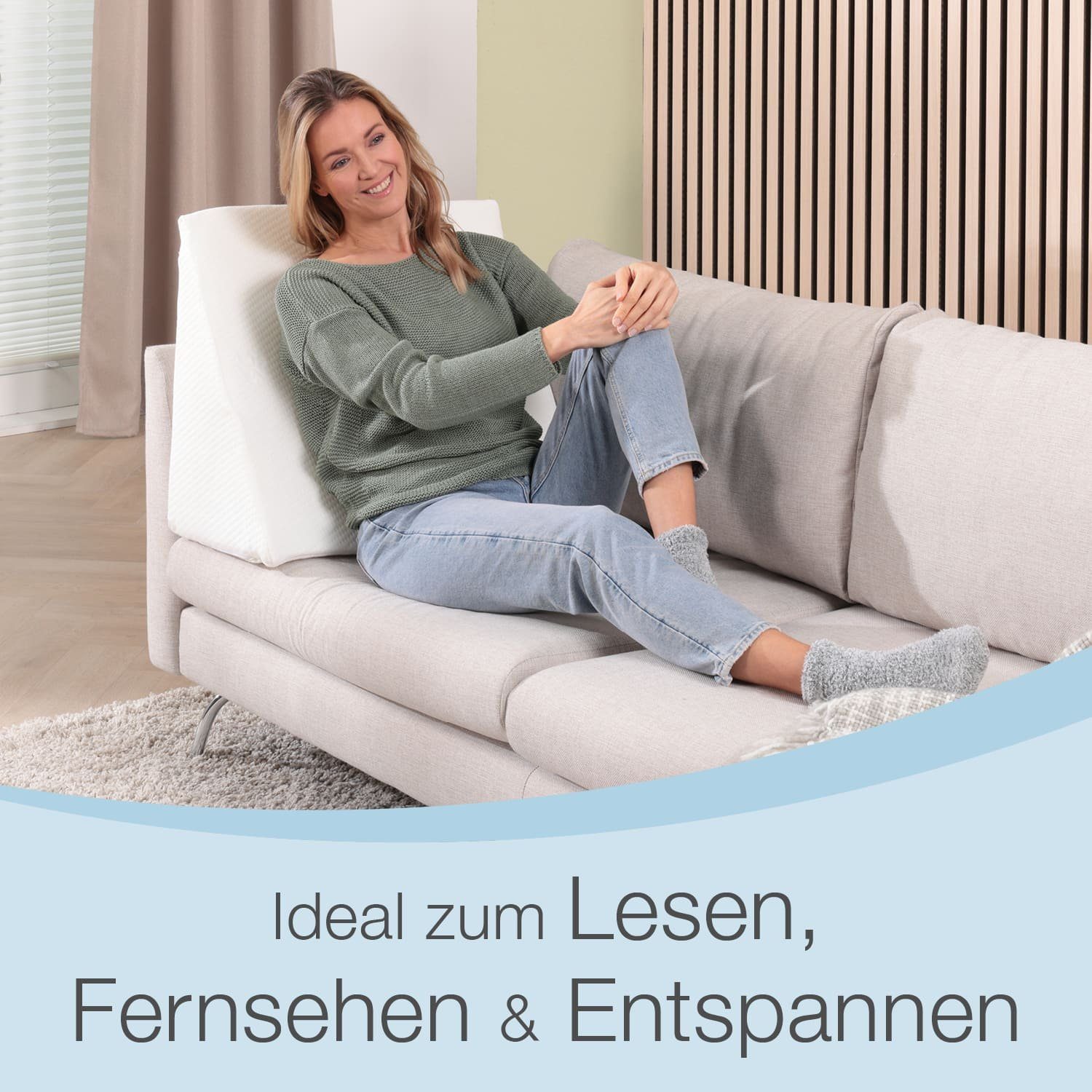 aktivshop Keilkissen, 1-tlg., für Sofa und Bett geeignet, als Beinlagerungskissen nutzbar