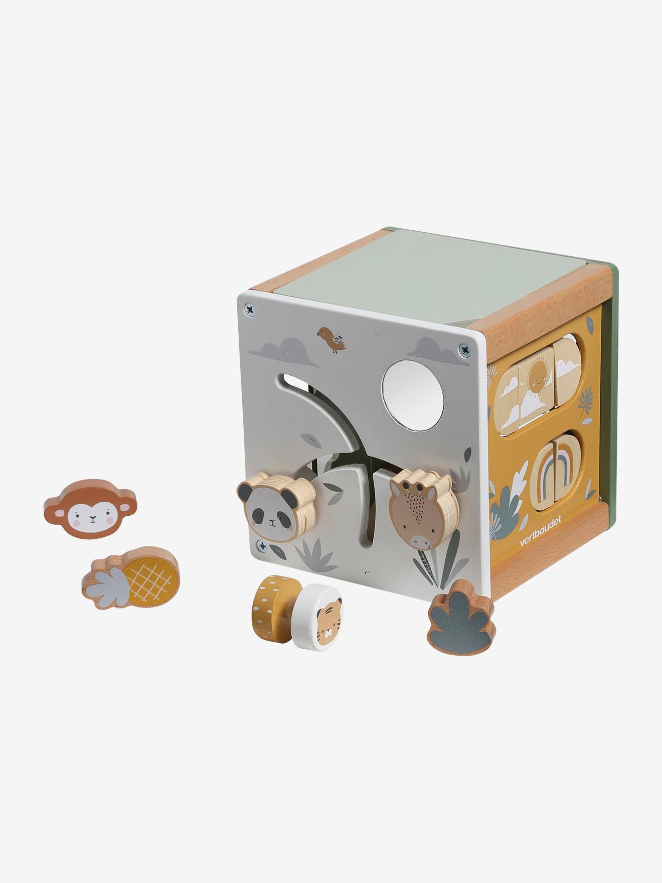 Vertbaudet Kleiner Baby Activity-Würfel TANSANIA aus Holz FSC - grün