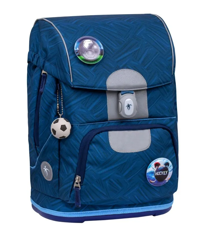 Belmil Motion Schulranzen Set 5-teilig mit 6 Patches - Blue Motion