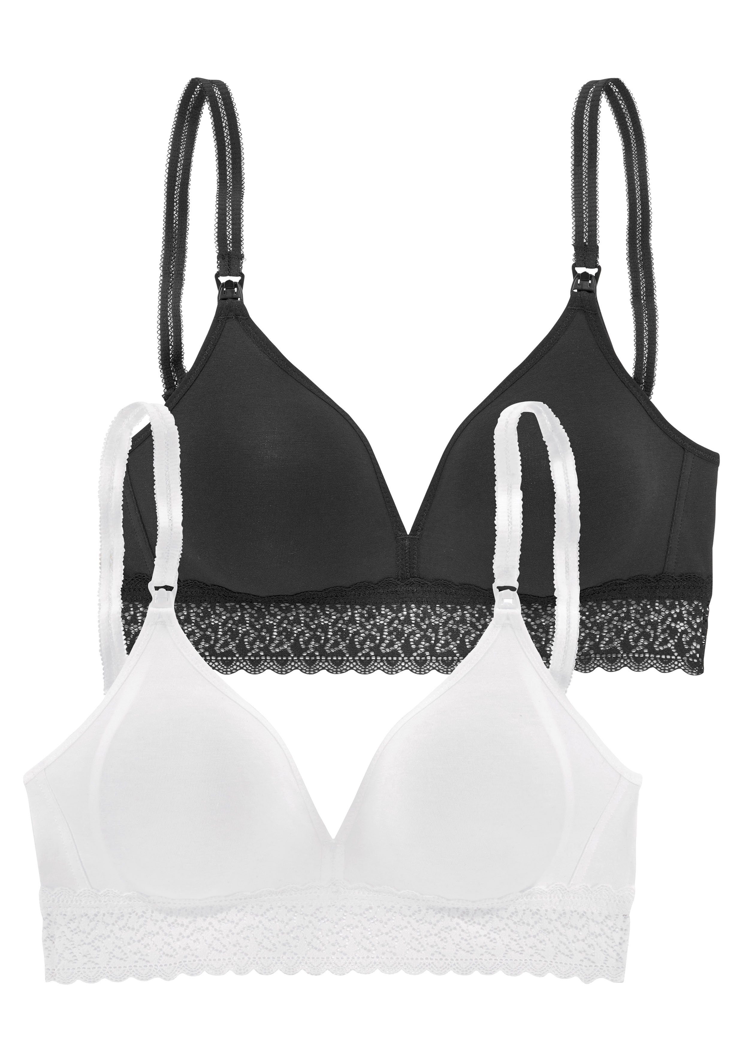 petite fleur Still-BH (Packung, 2 Stück) mit weicher Baumwolle ohne Bügel, Basic Dessous