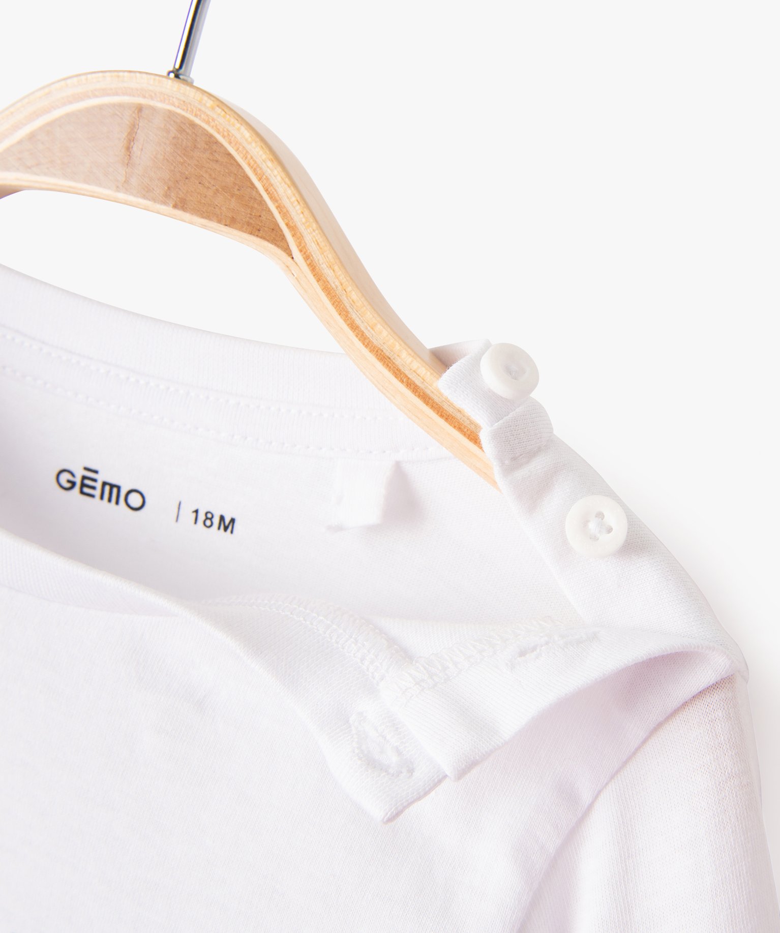 Tee-shirt à manches longues avec message bébé Garçon blanc | GEMO