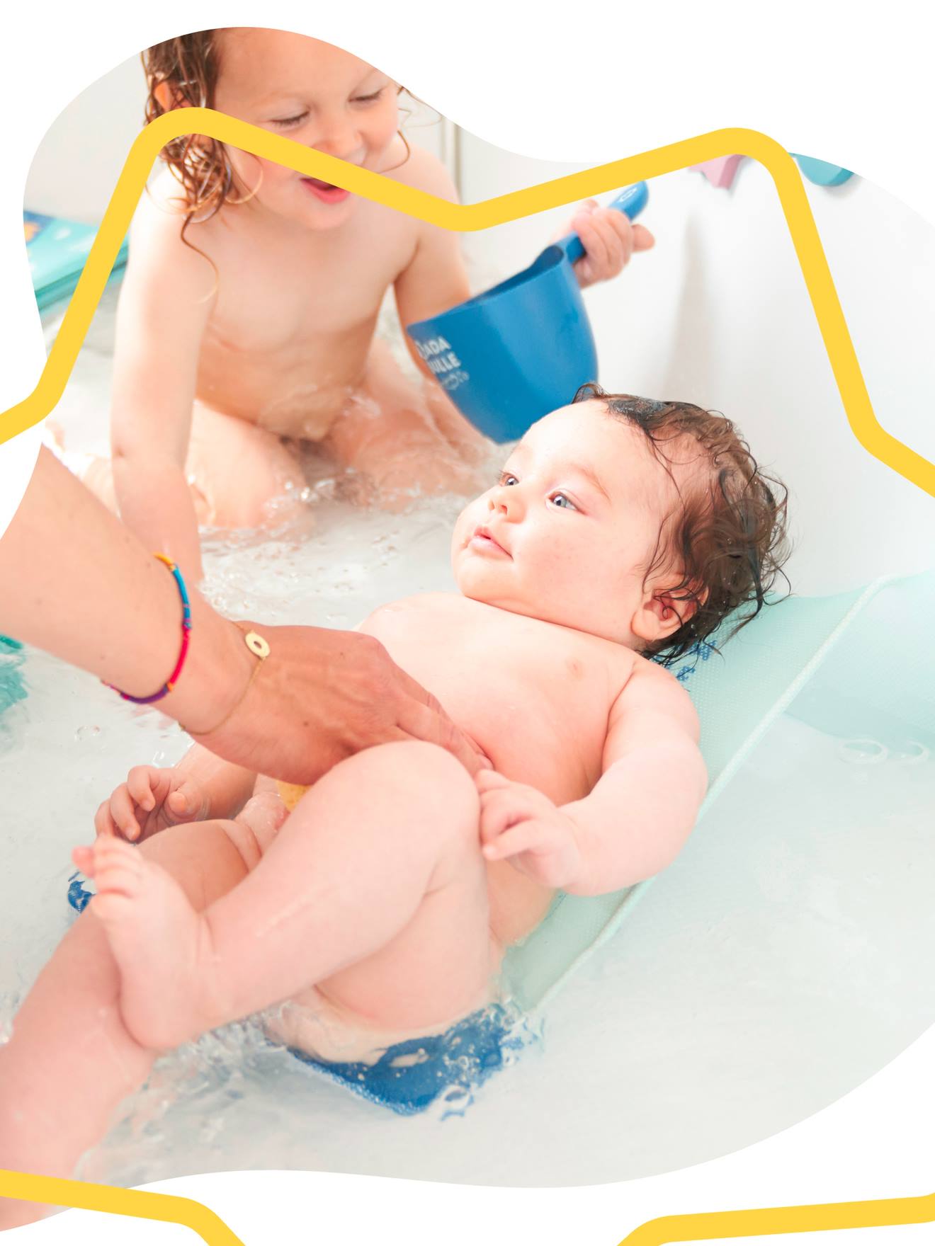 Badabulle Baby Badewannenliege BADABULLE - türkis/weiß