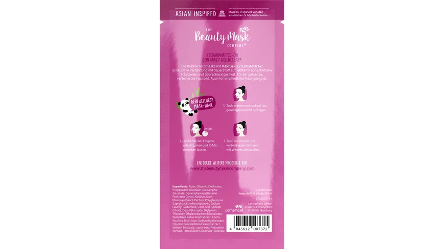 The Beauty Mask Company Bubble Tuchmaske Crazy Cactus