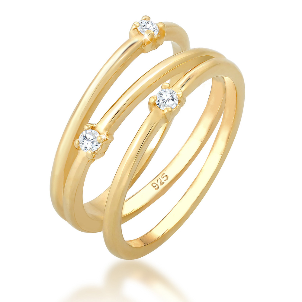 Elli Elli Bague Enroulé Filigrane avec Cristaux de Zircone Bague Femme - Argent (925/1 Bague