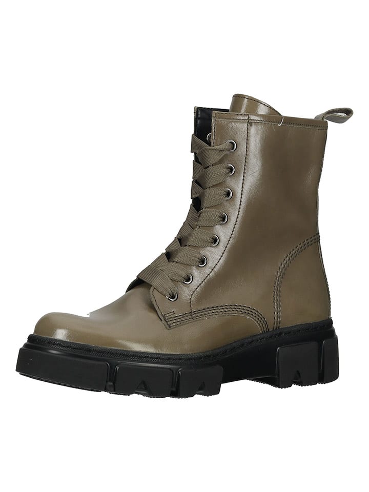 Gabor Leder-Stiefeletten in Khaki günstig kaufen