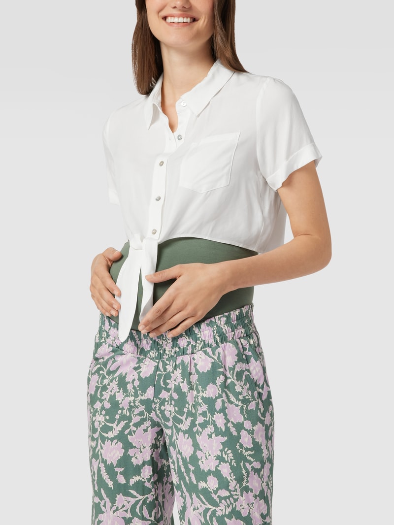 Umstands-Bluse mit Brusttasche in offwhite