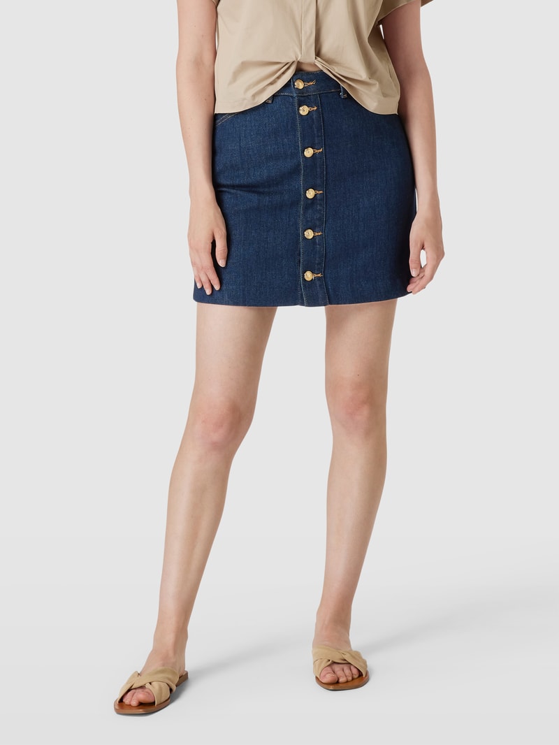Jeansrock mit durchgehender Knopfleiste Modell 'NALA' in dunkelblau