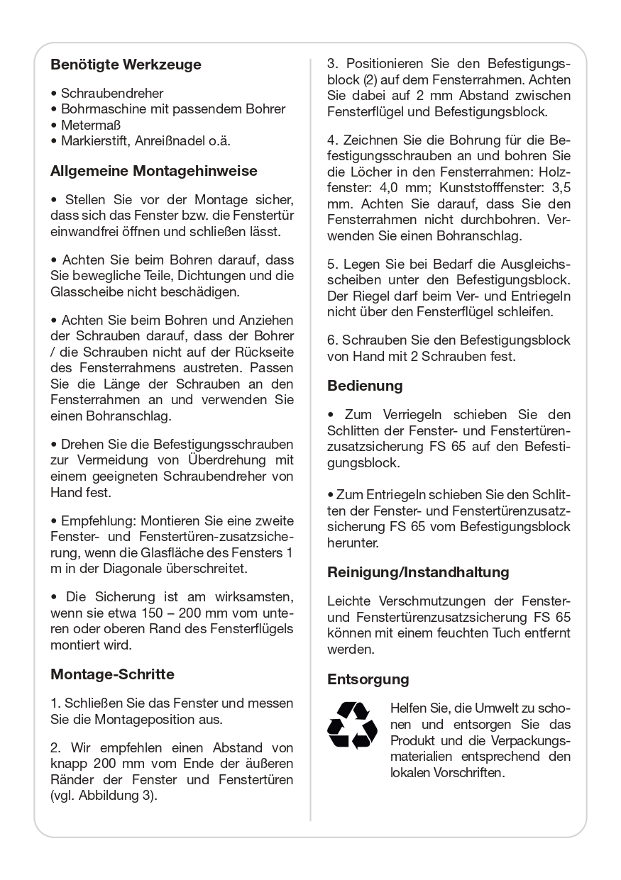 Basi Fenster- und Fenstertürenzusatzsicherung in Weiß