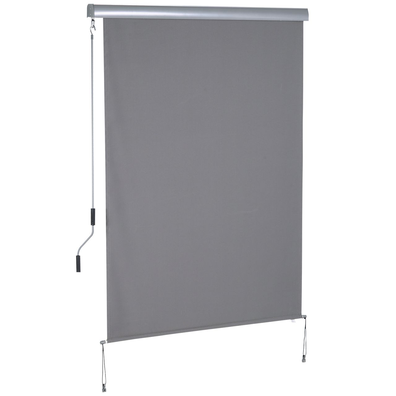 Outsunny Senkrechtmarkise Balkonmarkise Vertikalmarkise Windschutz Seitenrollo Grau 140 x 200 cm